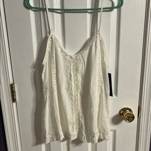 White Ruffled Sleeveless Camisole